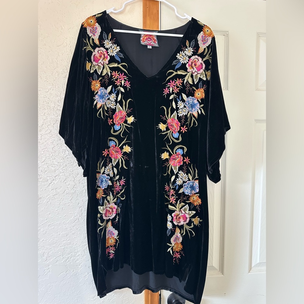 Jonny Was embroidered velvet dress